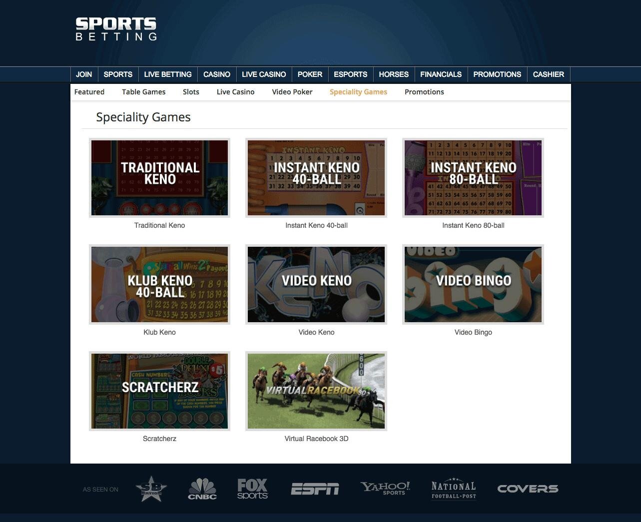 Table Specialty Games Sportsbetting